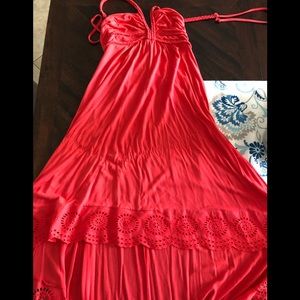 Gorgeous Venus coral high low dress